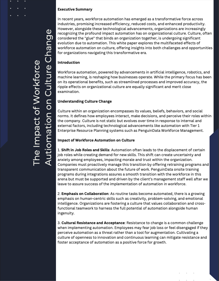 White Paper: The Impact of Workforce Automation on Culture Change